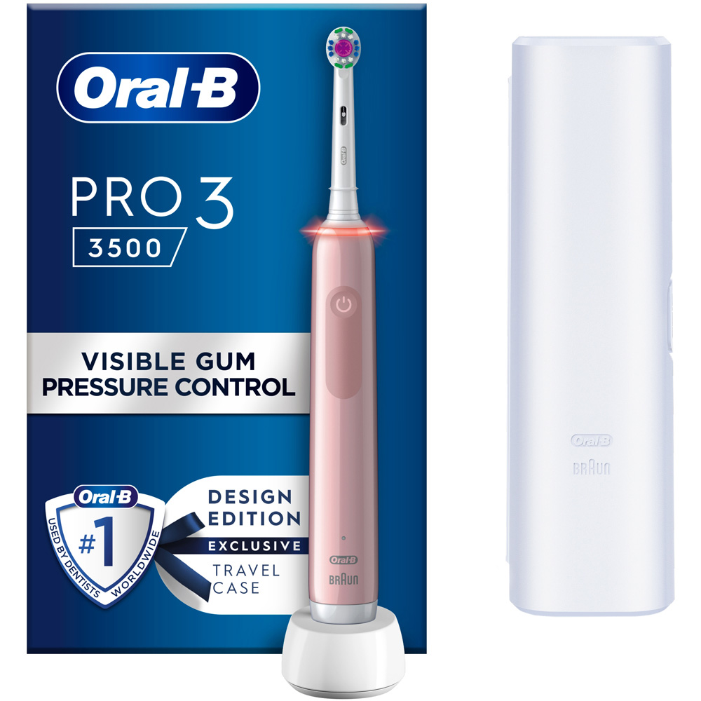 Oral-B PRO 3 3500 Pink Electric Tooth Brush Image 3