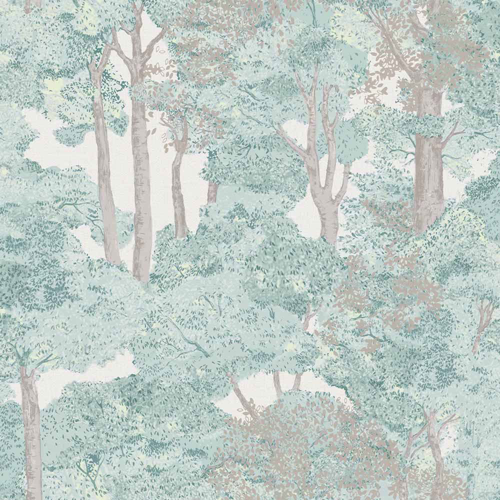 Wilko Easy Tranquil Woodland Green Wallpaper Image 1