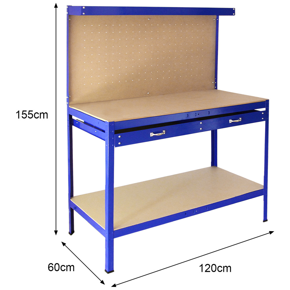 Monster Shop Blue Workbench with Pegboard Image 6