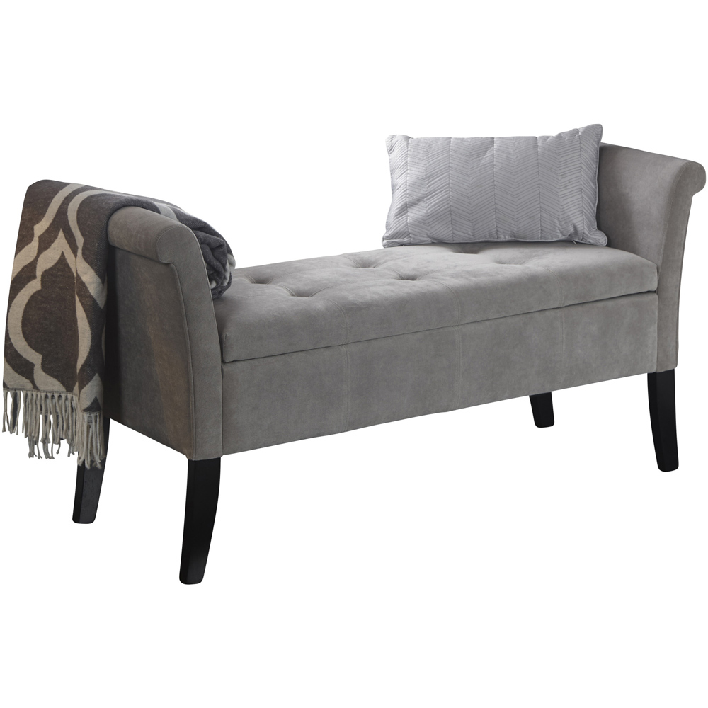 GFW Balmoral Silver Upholstered Window Seat Image 2
