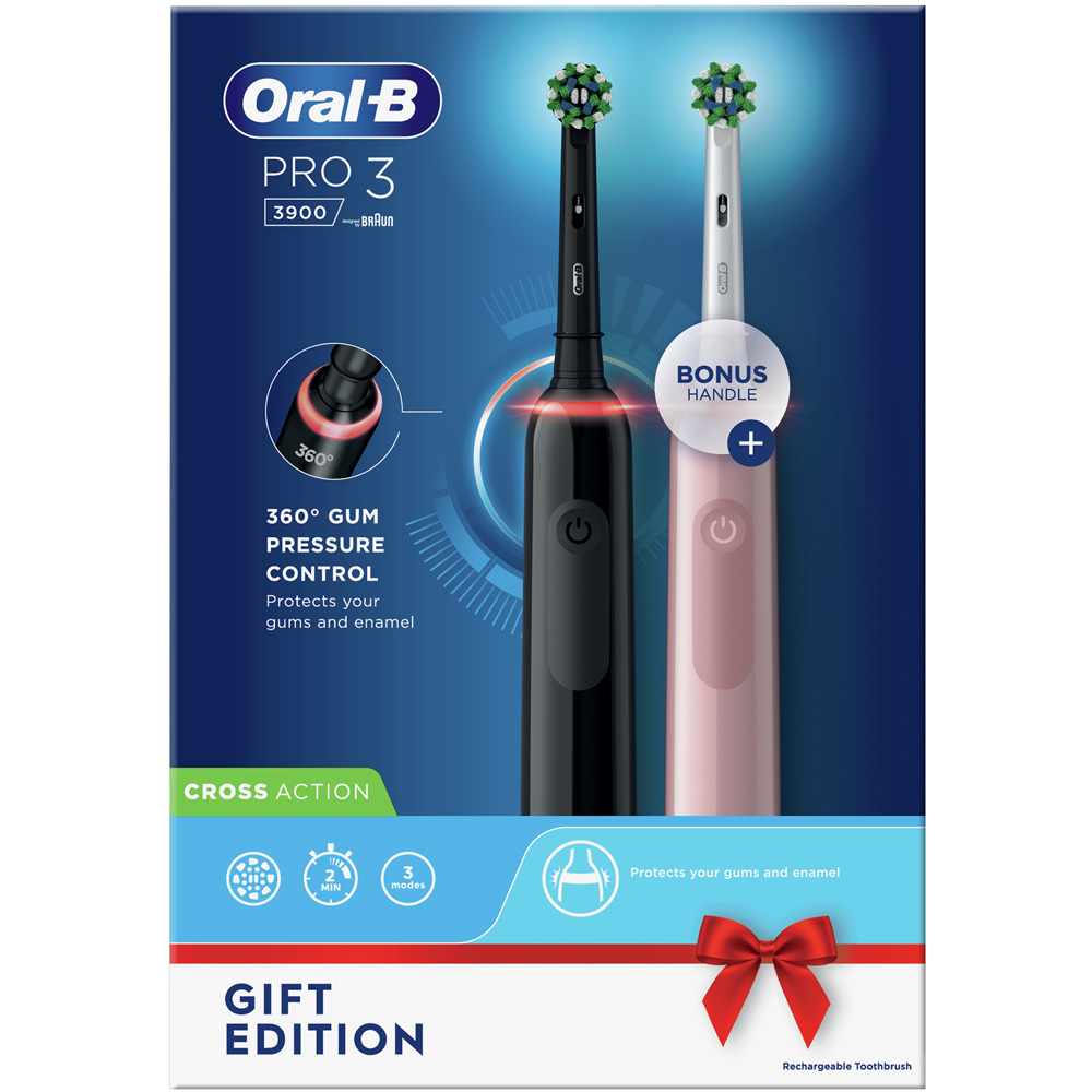 Oral-B PRO 3 3900 Electric Tooth Brush 2 Pack Image 1