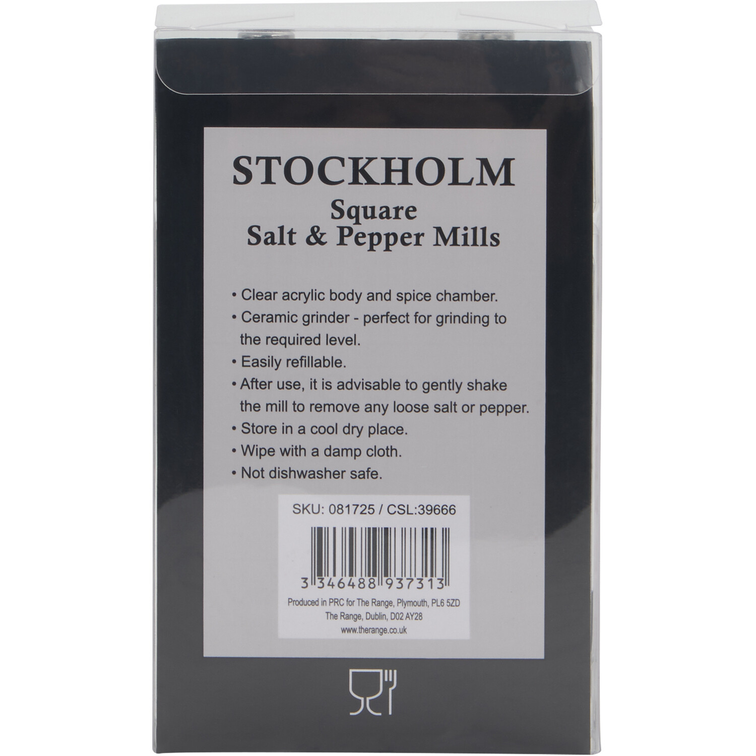 Set of 2 Stockholm Square Salt and Pepper Mills - Clear Image 4