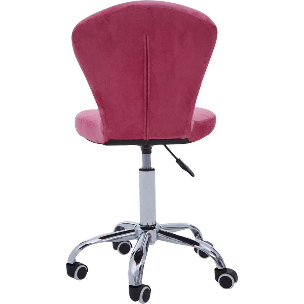 Premier Housewares Pink Velvet Buttoned Home Office Chair Image 5