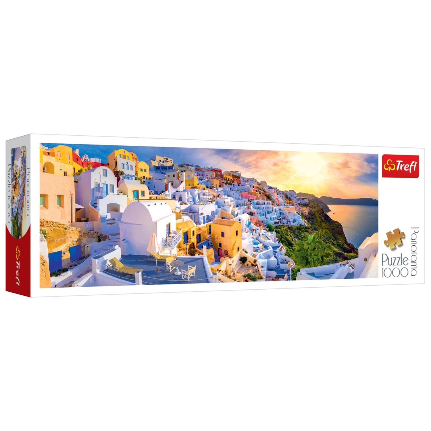 TREFL 1000 Piece Panorama Sunset in Santorini Puzzle Image