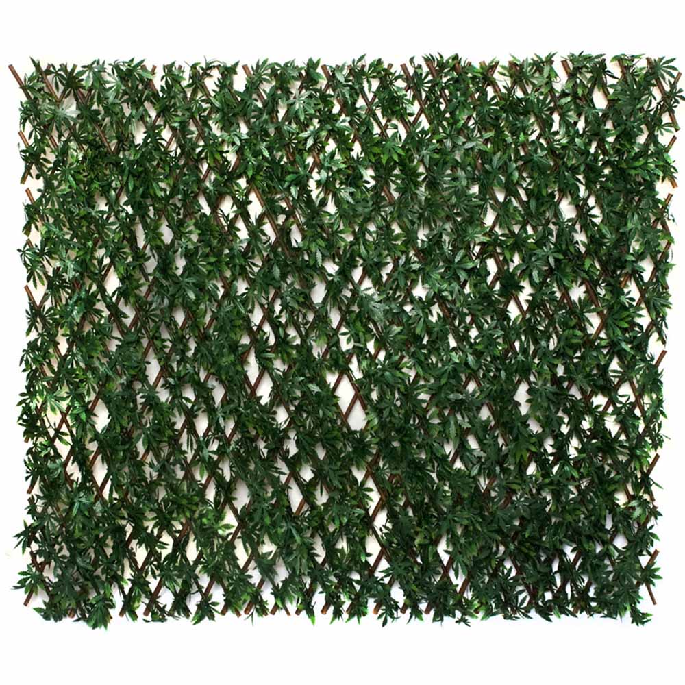 GreenBrokers Artificial Green Leaf Foliage Expandable Willow Trellis 100 x 200cm Image 2