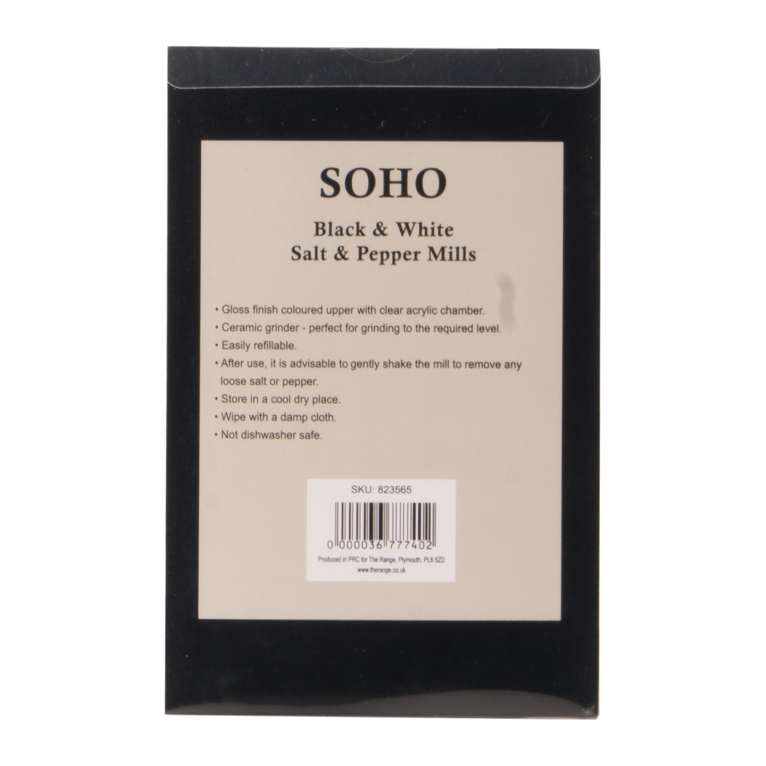 Soho Black and White Salt and Pepper Mill Set Image 2