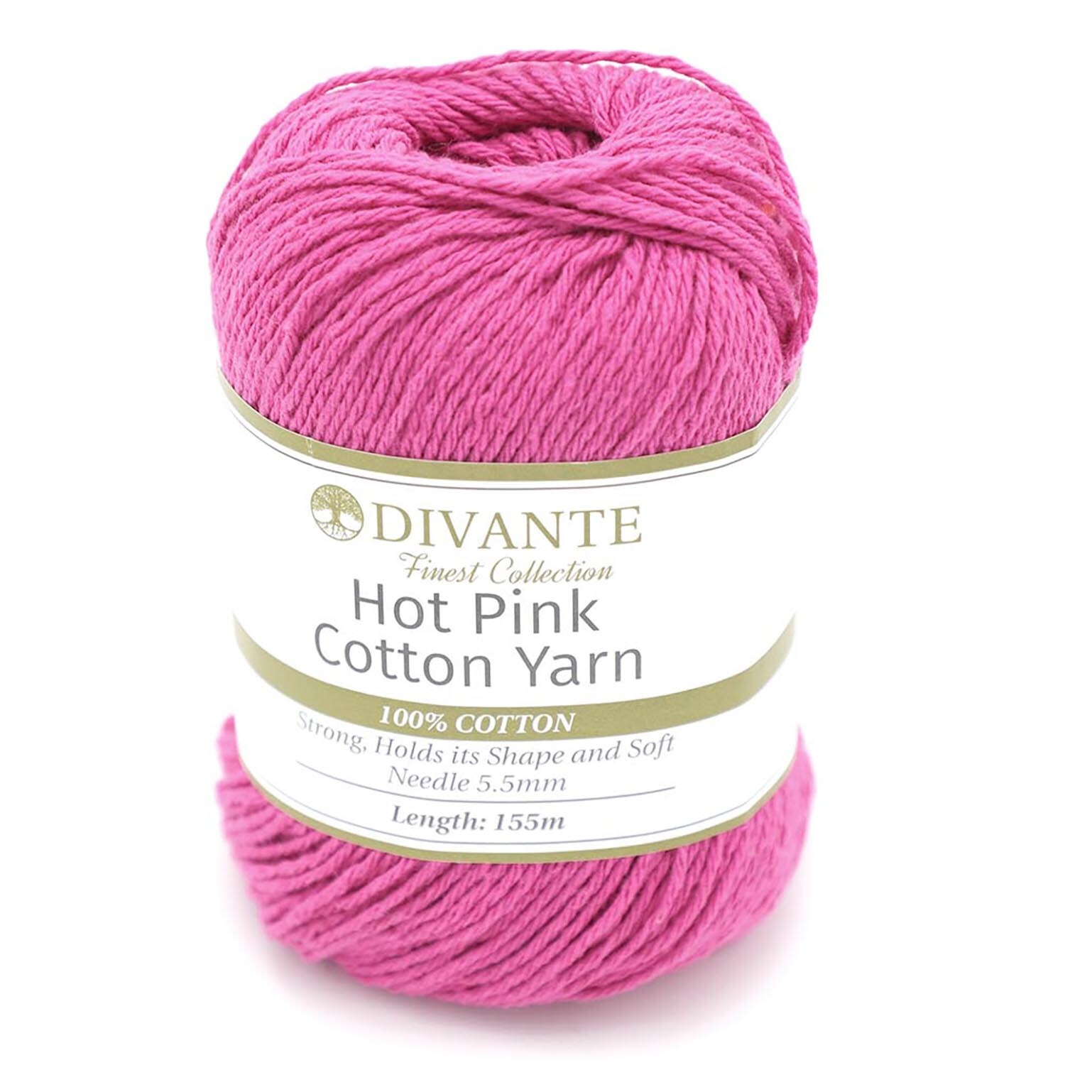 Divante Hot Pink Cotton Yarn 155m Image
