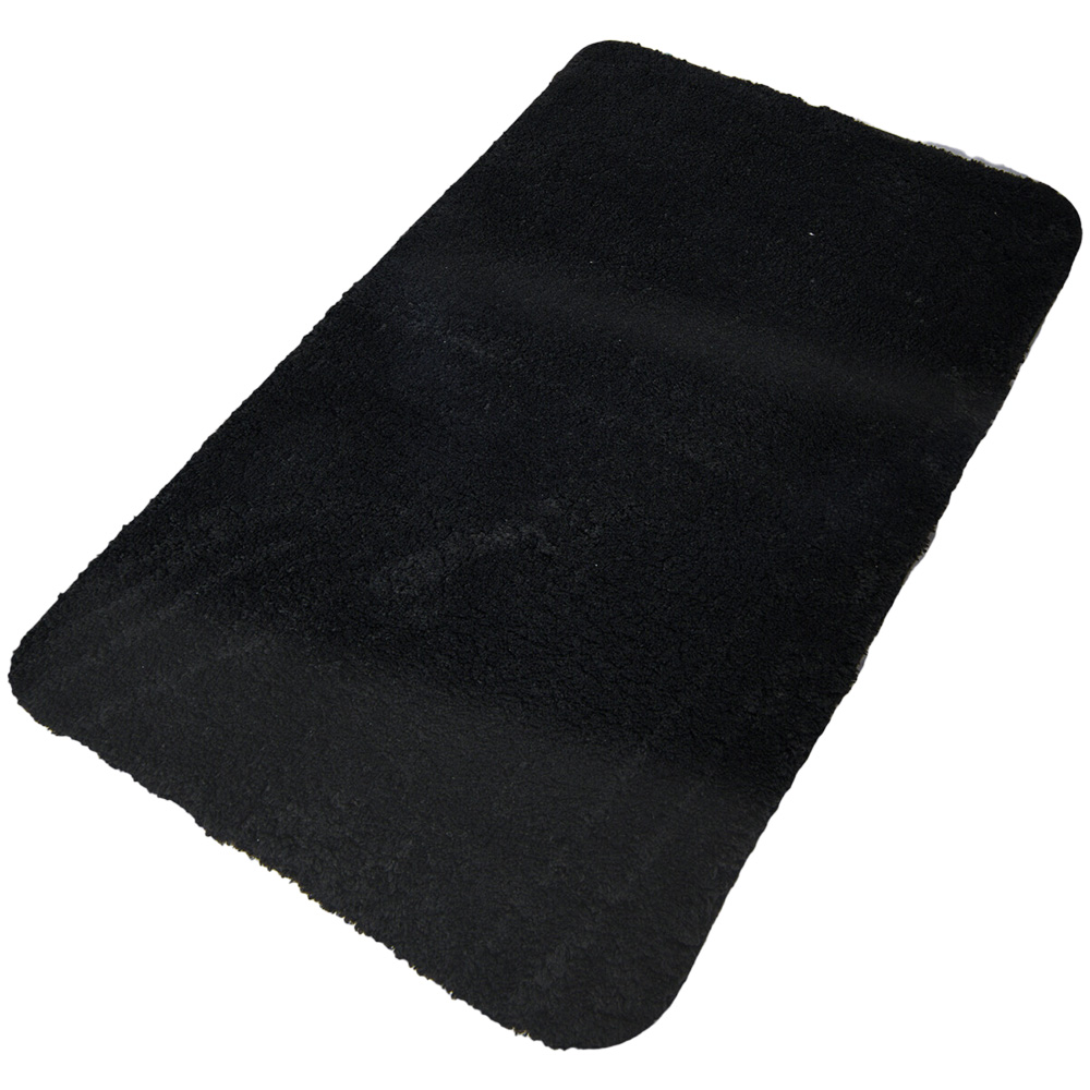 Black Supersoft Bathmat 75 x 45cm Image 1