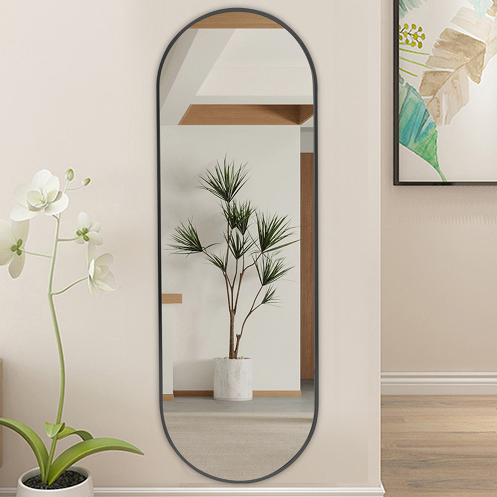 Living and Home Black Frame Full Length Standing Mirror 40 x 120cm Image 2