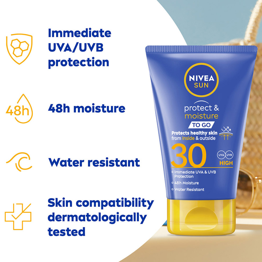 Nivea Sun Protect and Moisture Sun Cream To Go SPF30 50ml Image 5