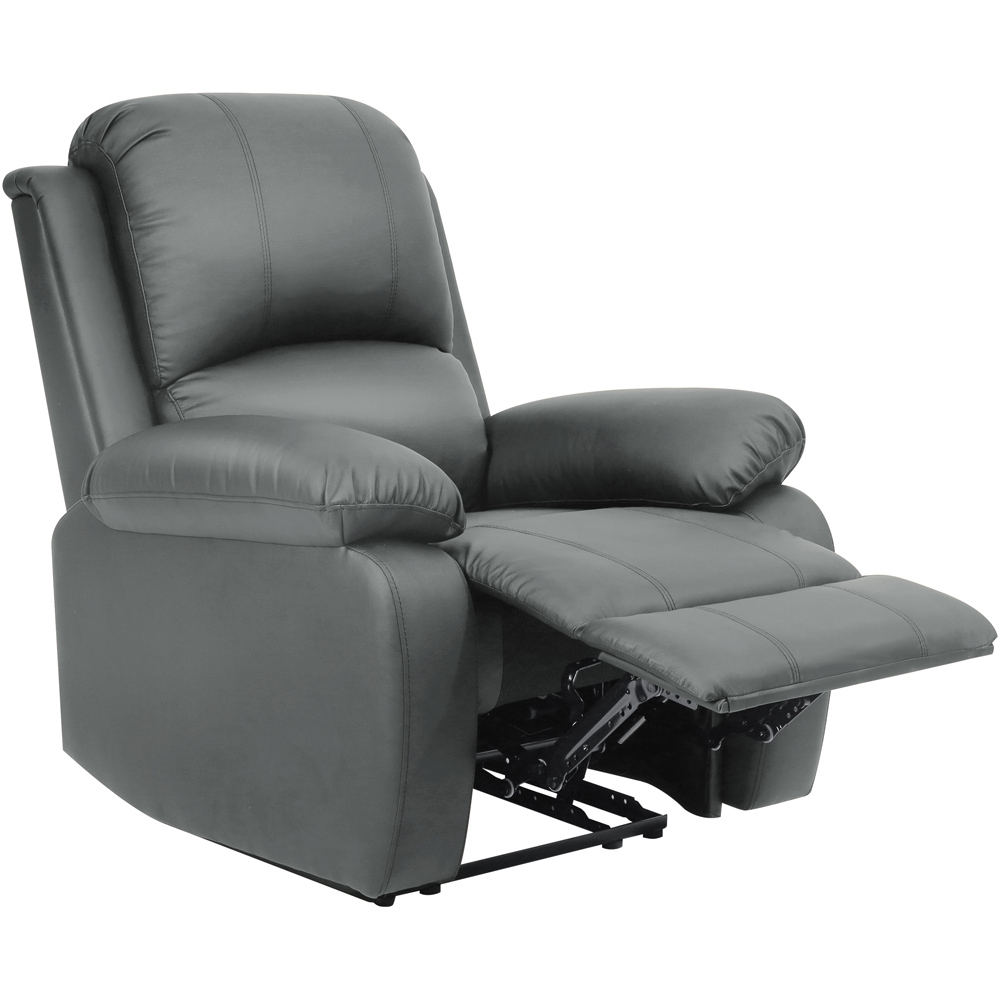 Brooklyn Dark Grey Bonded Leather Manual Recliner Chair Image 2