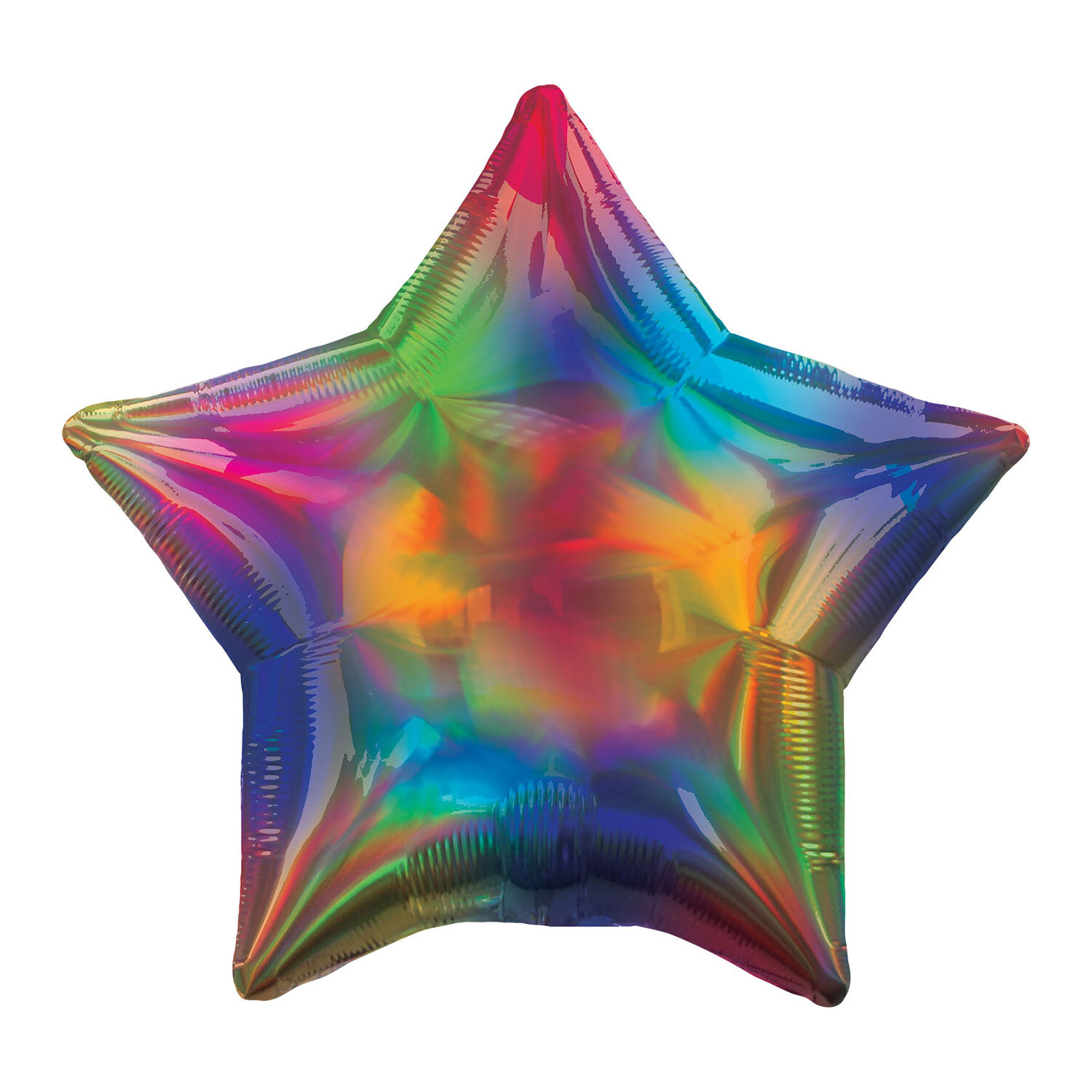 Iridescent Rainbow Star Foil Balloon - Bright Image