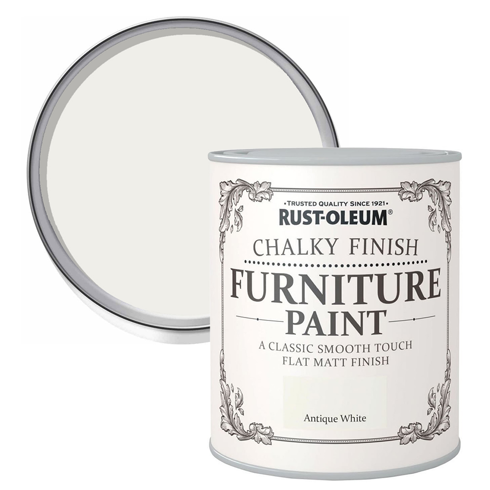 Rust-Oleum Antique White Chalky Finish Furniture Matt Paint 750ml Image 1