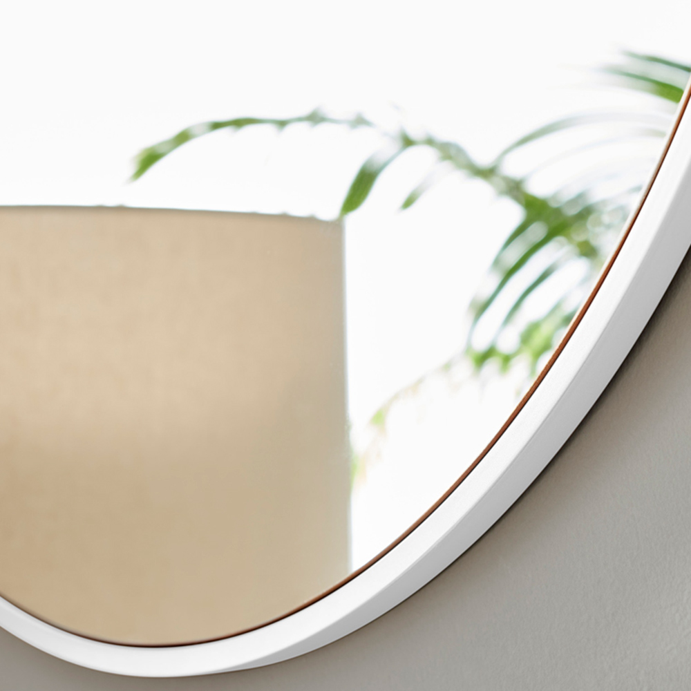 Furniturebox Emma Round White Frame Wall Mirror 80cm Image 5