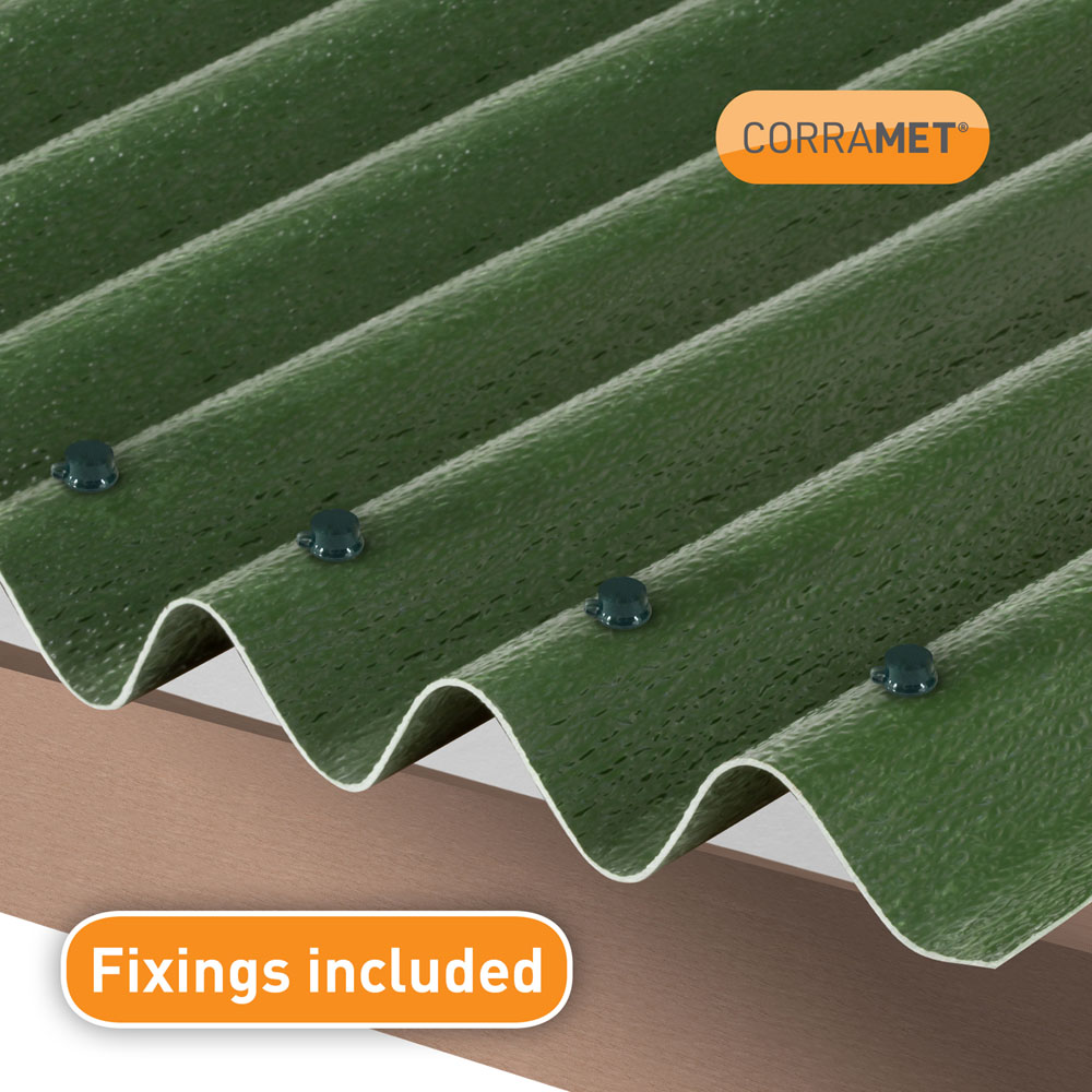 Corramet Green Corrugated Roofing Sheet Kit 950 x 1000mm Image 2