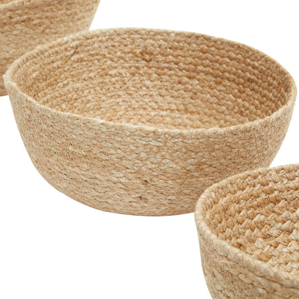 Premier Housewares Natural Round Jute Basket Set of 3 Image 6