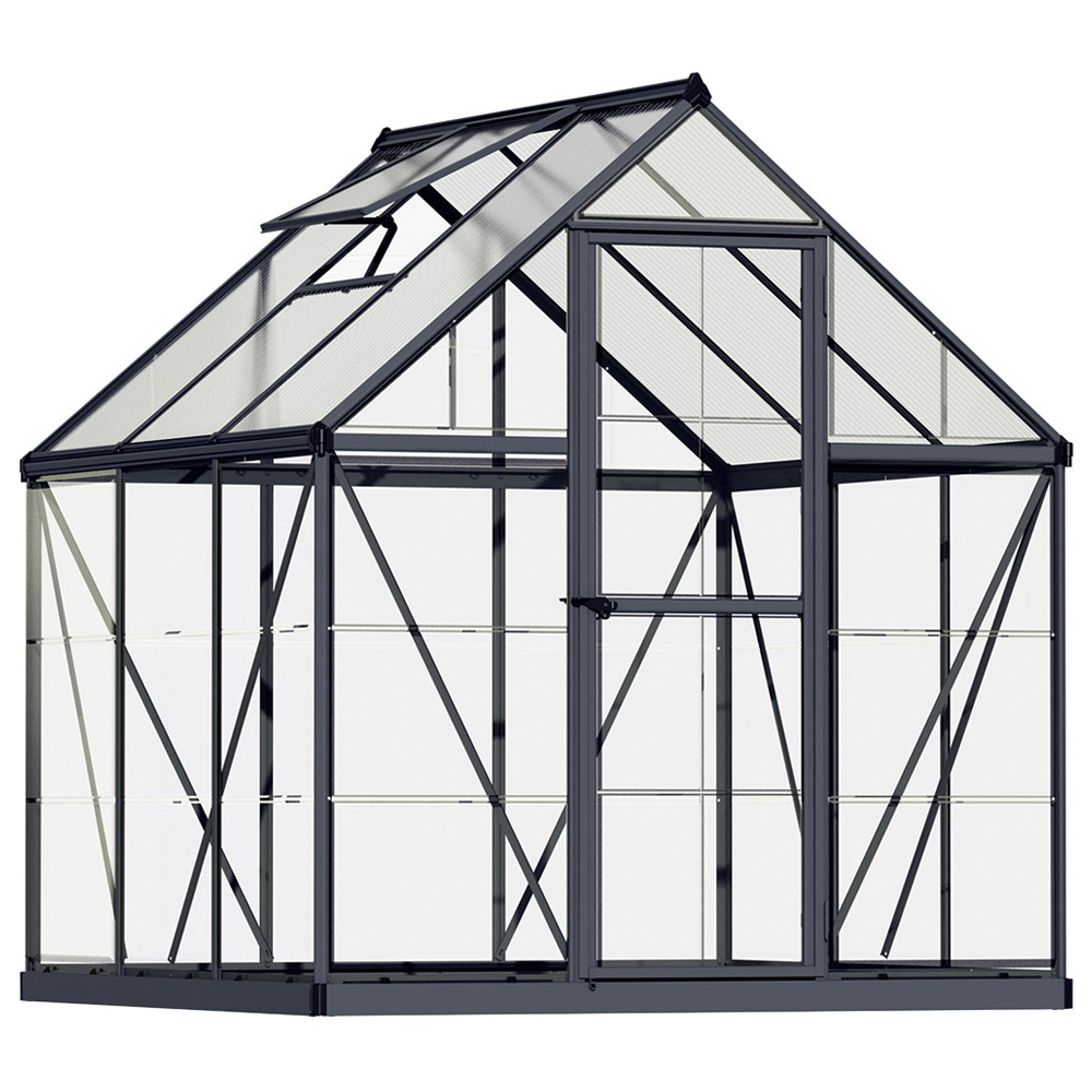 Palram Canopia Hybrid Grey Polycarbonate 6 x 6ft Greenhouse Image 1