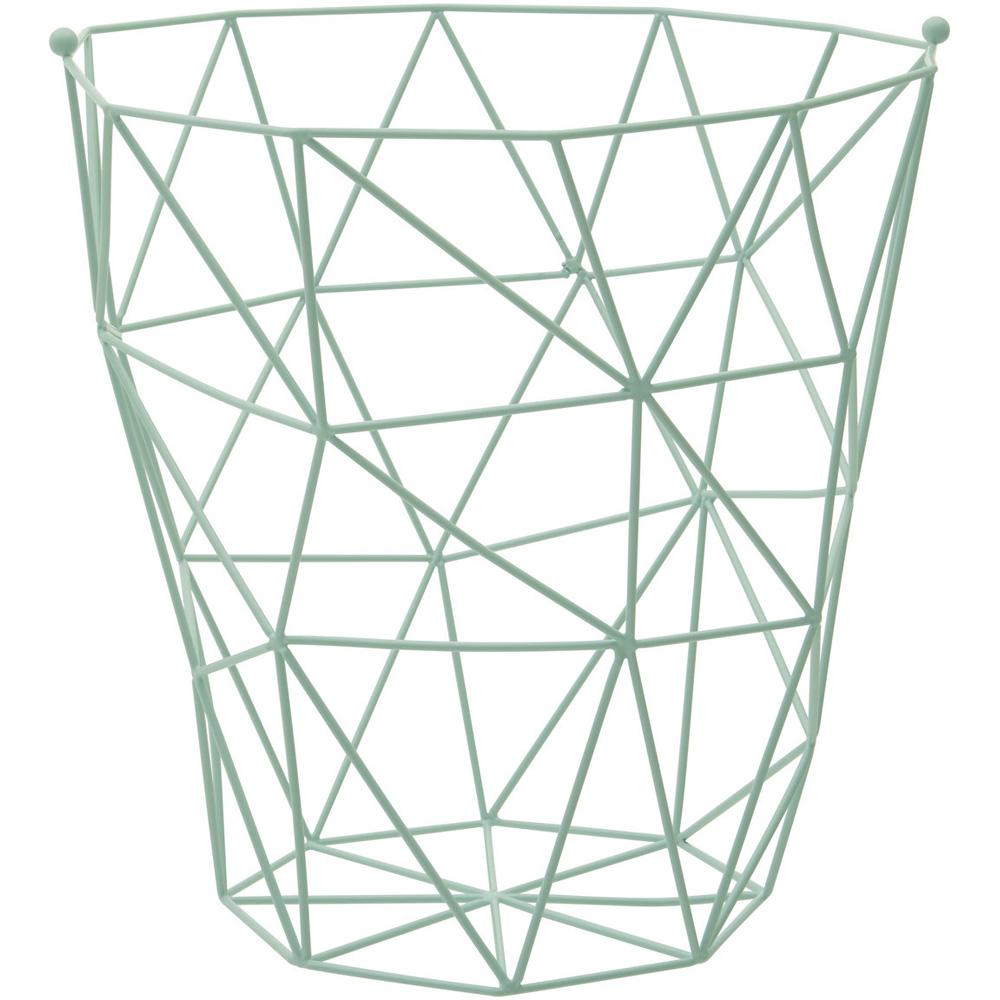 Premier Housewares Vertex Green Finish Storage Basket Image 1