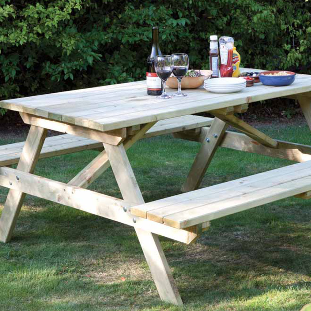 Rowlinson Picnic Table and Bench 5ft Image 3