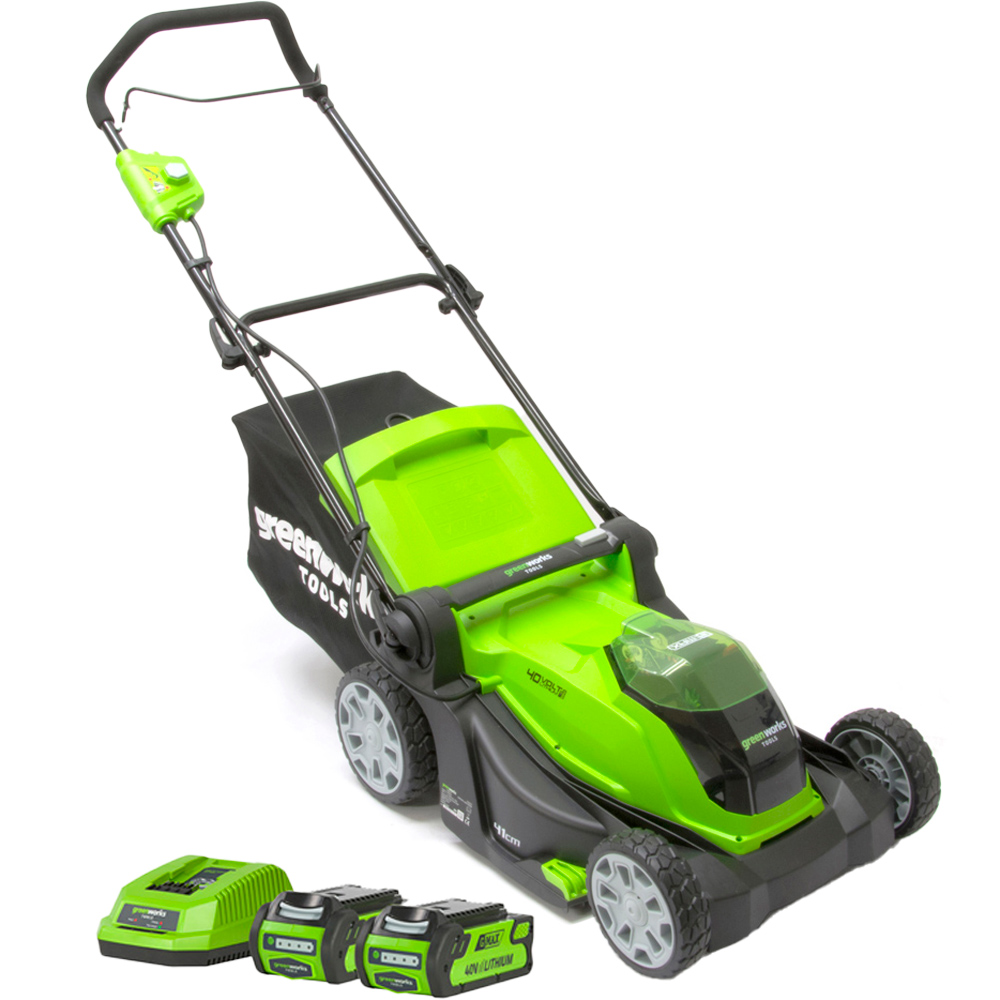 Greenworks GWG40LM41K2X 40V Hand Propelled 41cm Rotary Lawn Mower Image 1