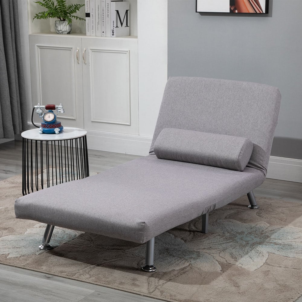 Portland Single Sleeper Grey Foldable Sofa Bed Image 4