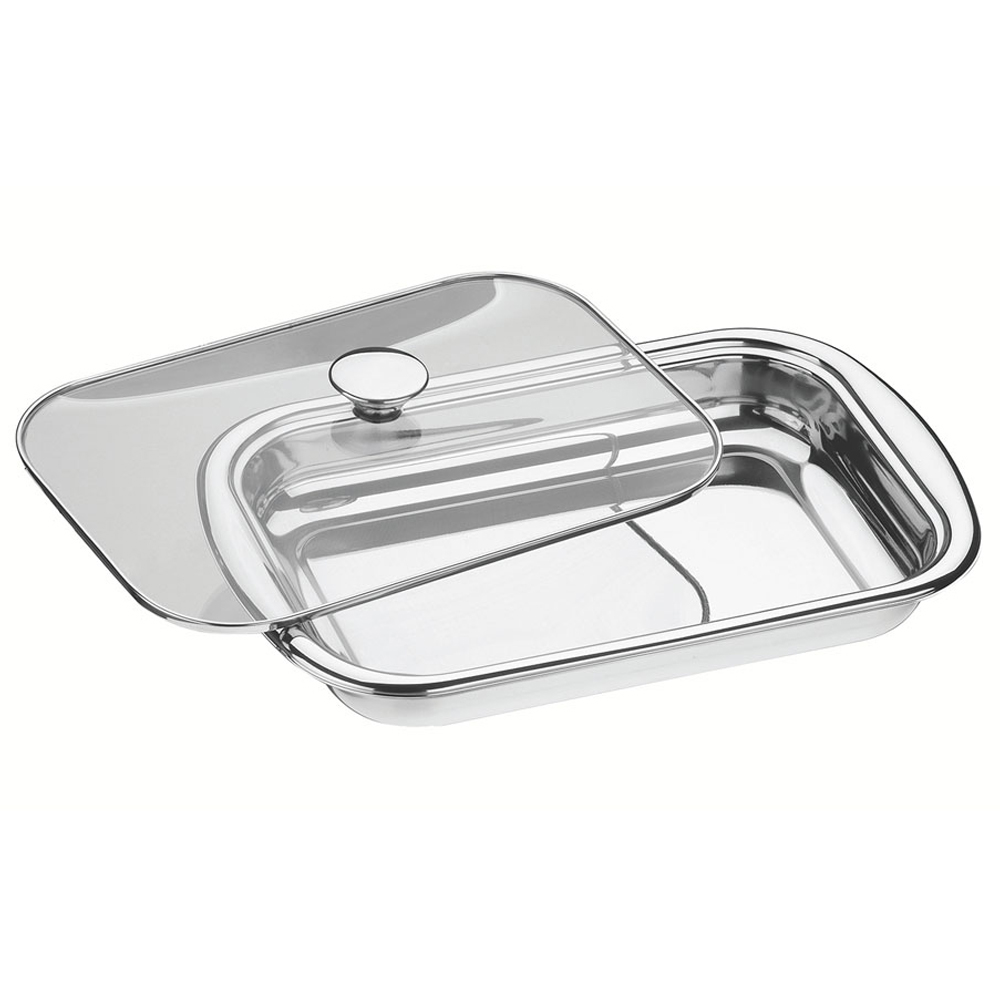 Tramontina 2.2L Stainless Steel Roasting Pan with Glass Lid Image 3
