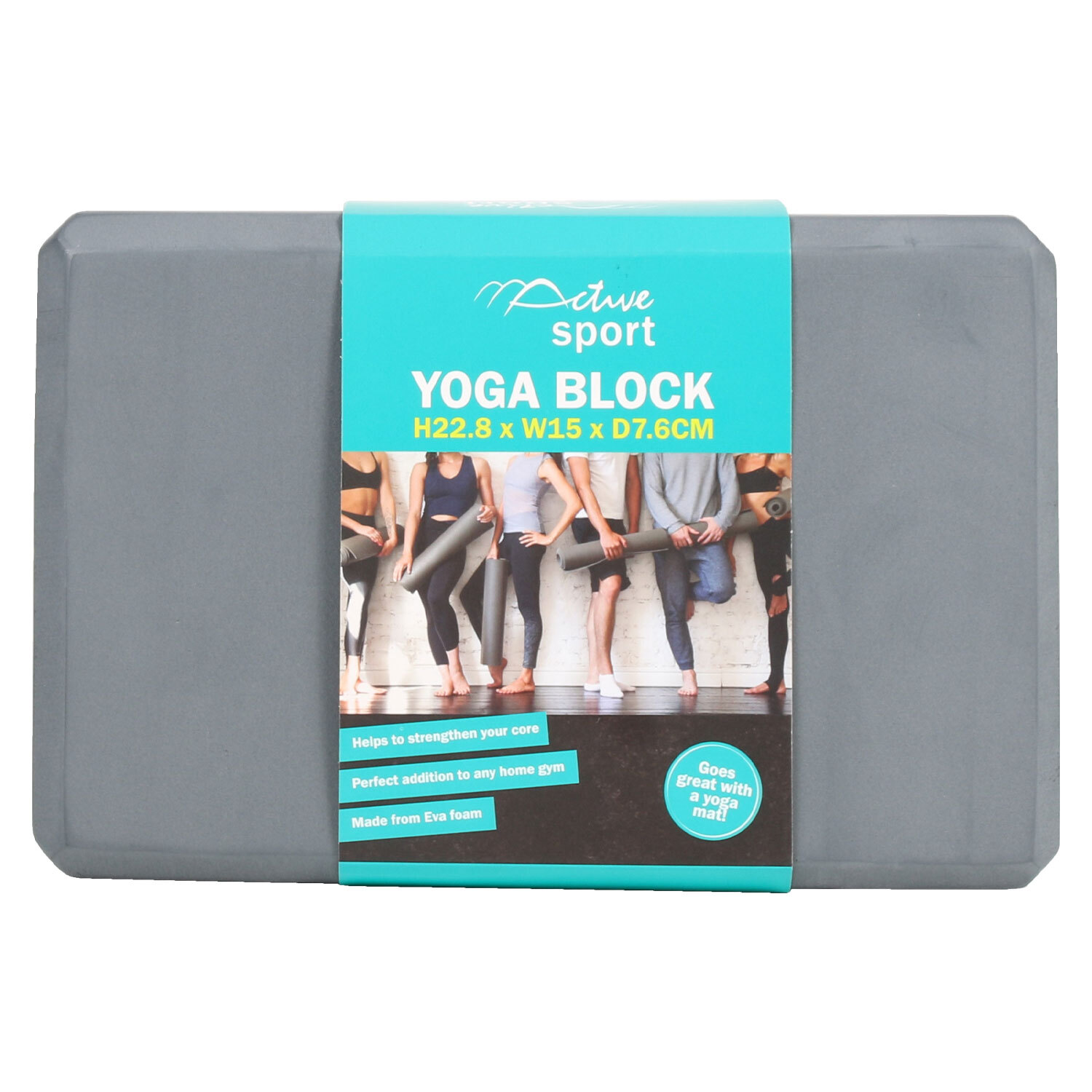 Active Sport Grey Yoga Block Image 1