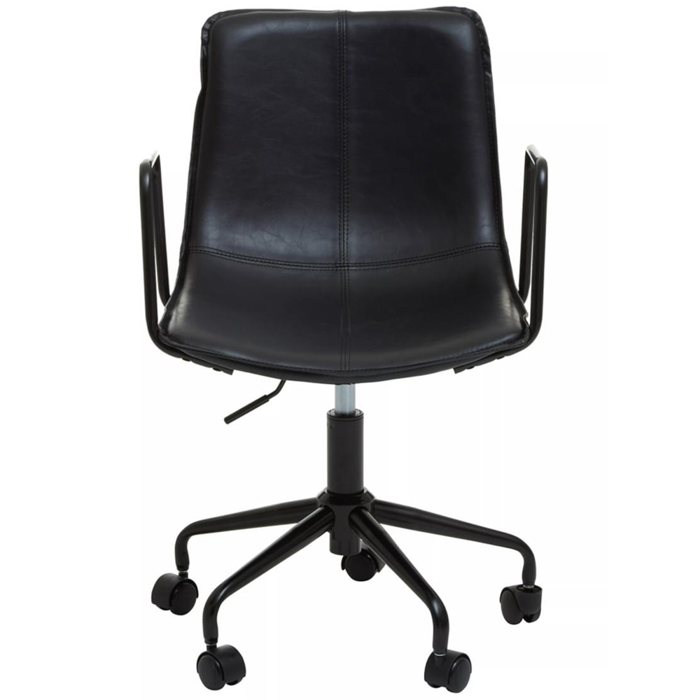 Premier Housewares Branson Black Leather Swivel Office Chair Image 3