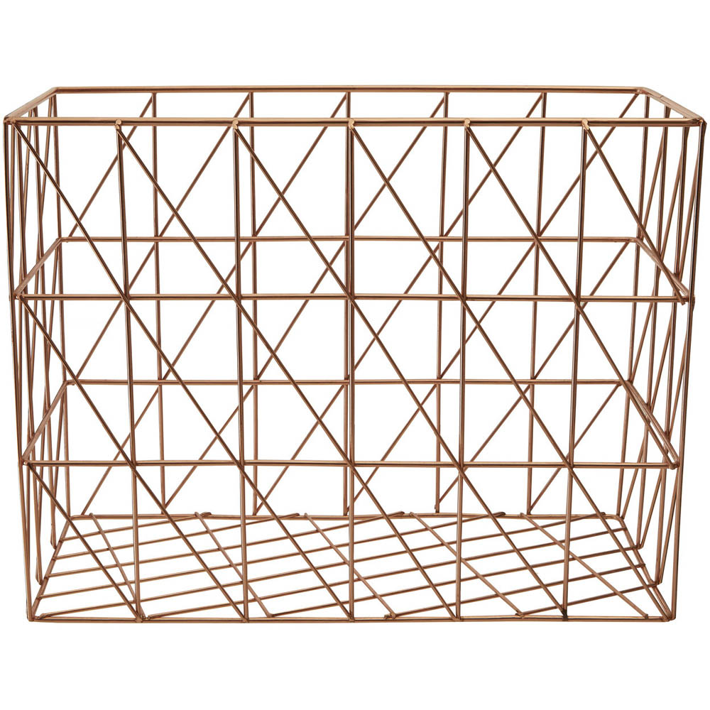 Premier Housewares Vertex Copper Cross Design Wire Basket Image 3