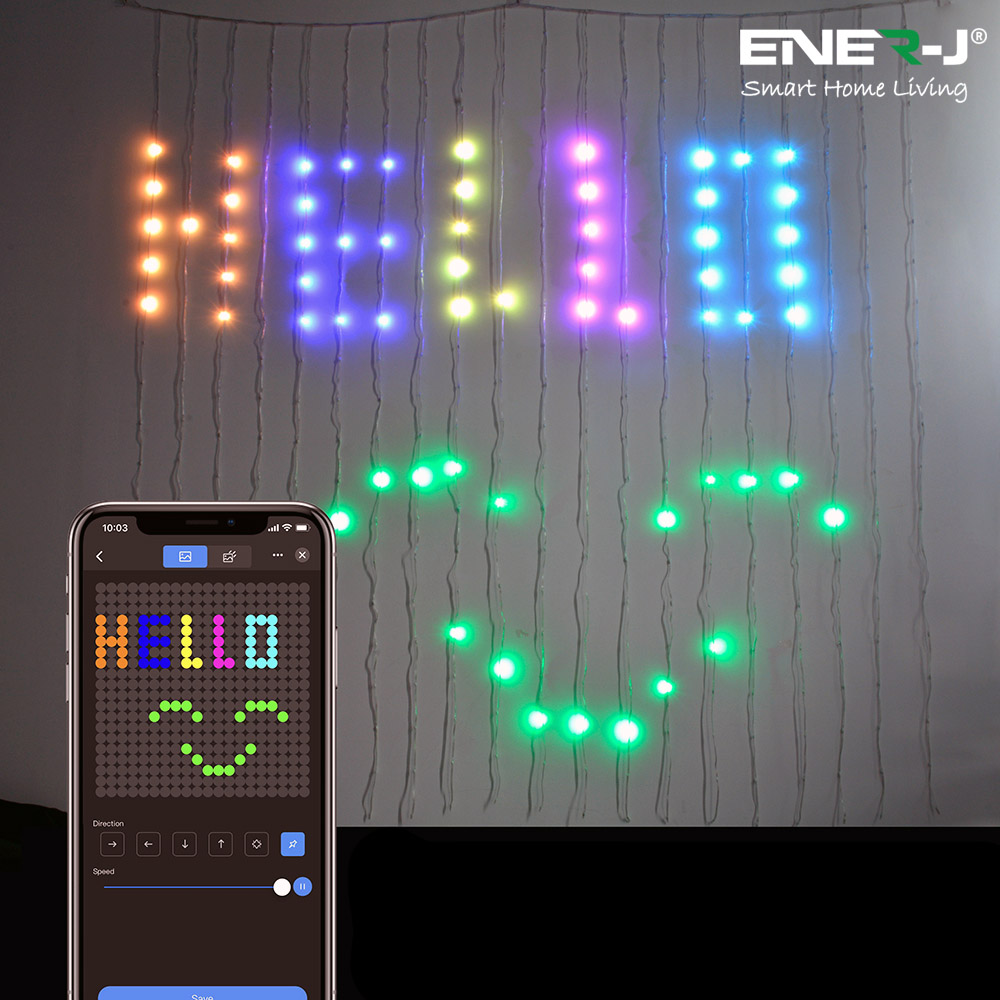 ENER-J Smart RGB Curtain Fairy Lights 2 x 2m Image 6