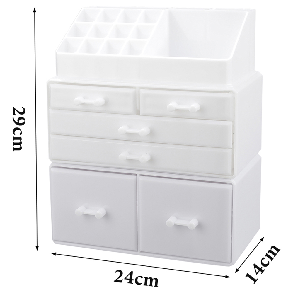Living and Home White Acrylic Makeup Organiser with Drawers Image 9