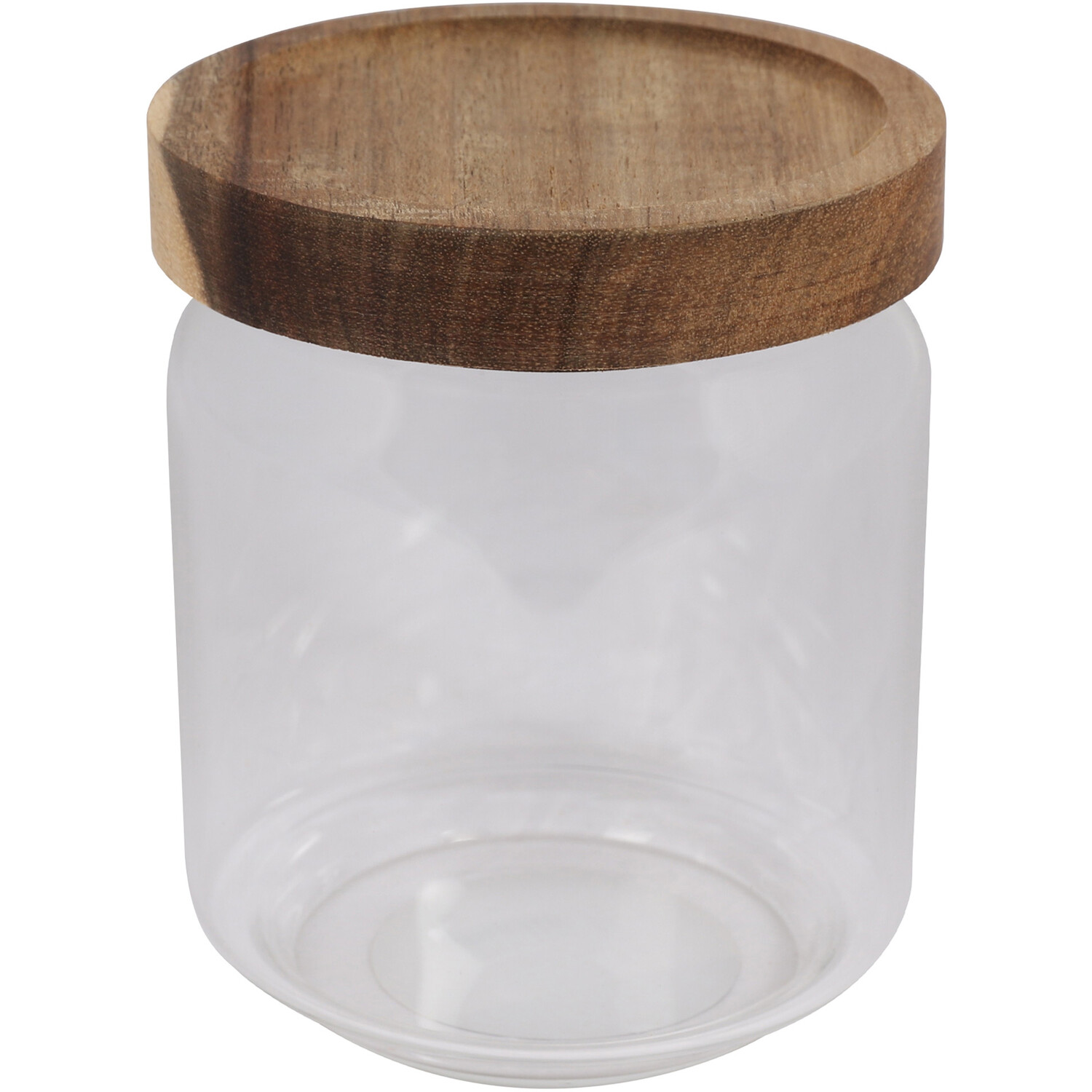 450ml Clear Storage Jar with Acacia Lid Image 2