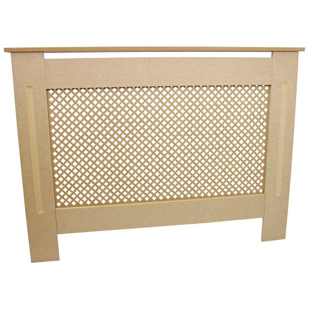 Monster Shop MDF Natural Diamond Grill Radiator Cover 112cm Image 1