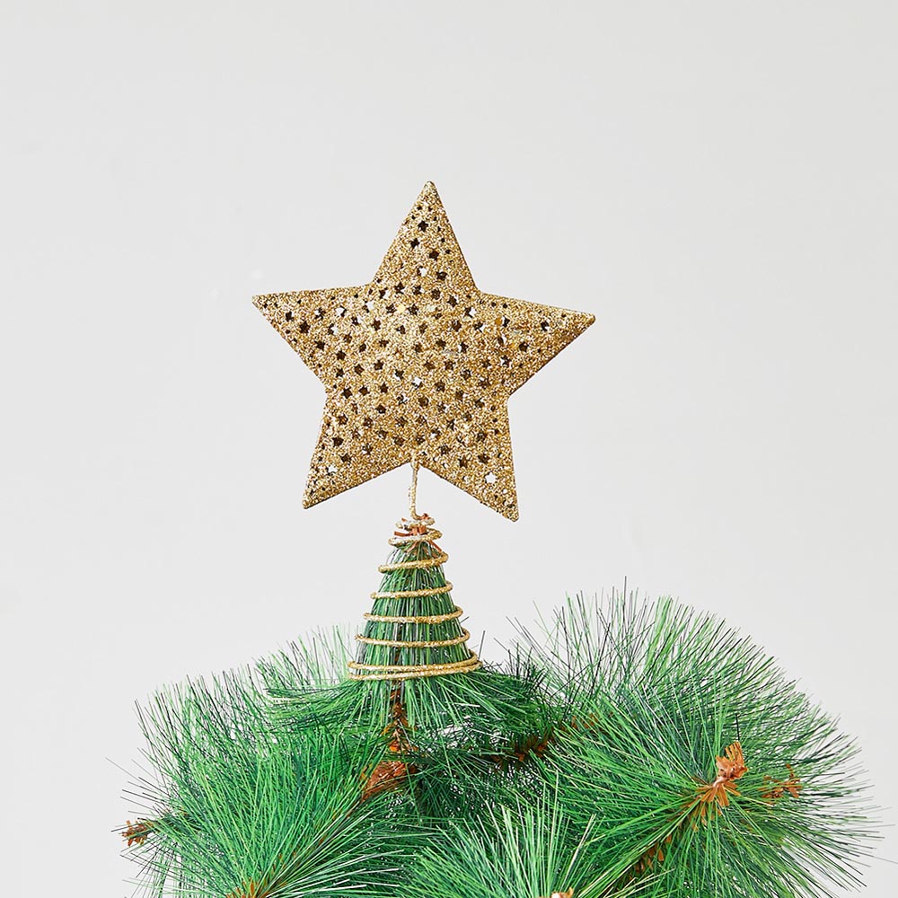 Living and Home Gold Glitter Star Christmas Tree Topper 16 x 12cm Image 2