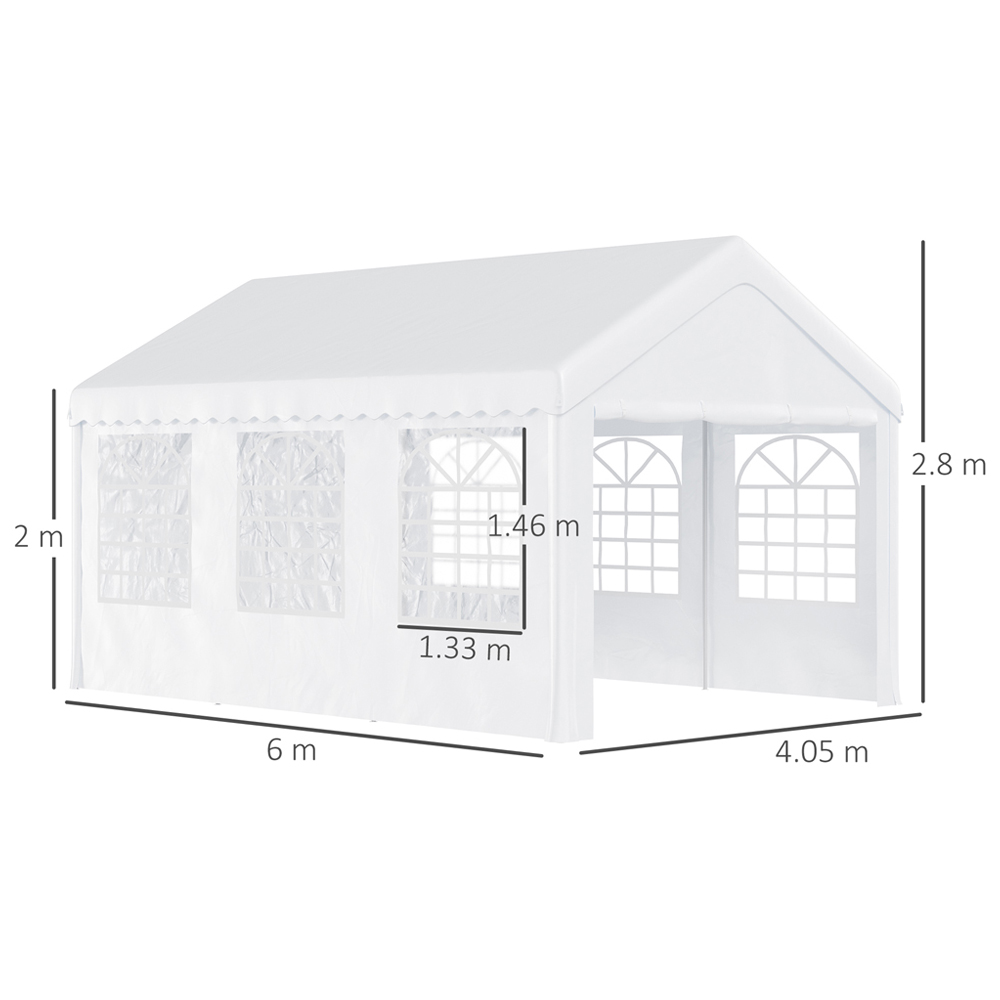 Outsunny 4 x 6m Marquee Carport Shelter Gazebo Tent Image 6