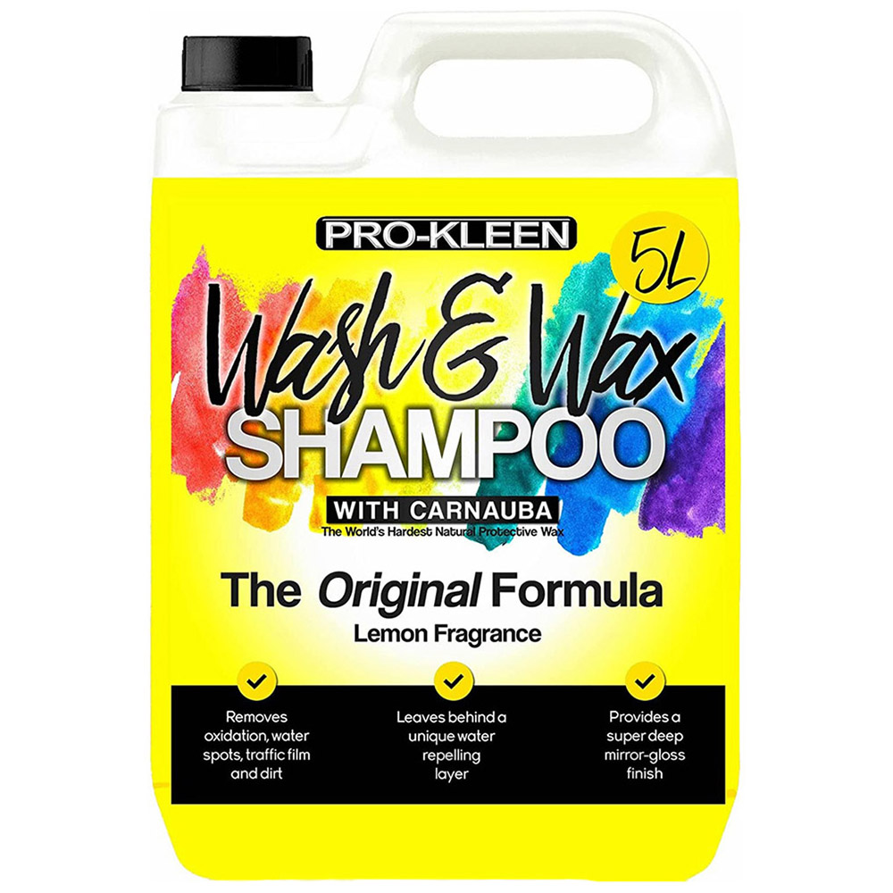 Pro-Kleen 2-in-1 Wash and Wax Shampoo Lemon Fragrance 5L Image 1