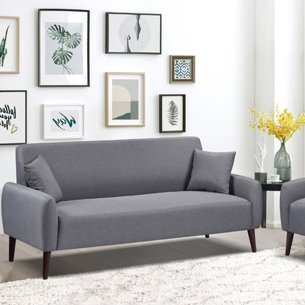 Brooklyn 2+3 Seater Grey Linen Sofa Set Image 2