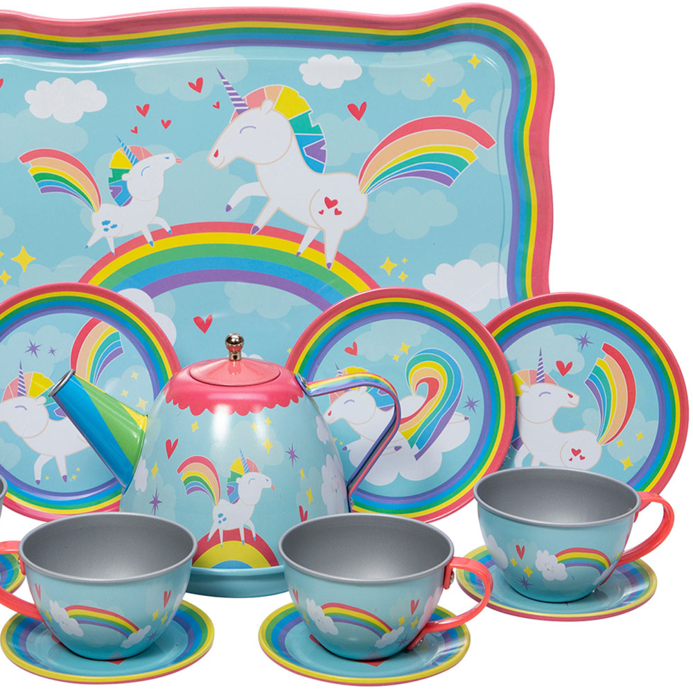 Schylling Unicorn Tin Tea Set Image 3