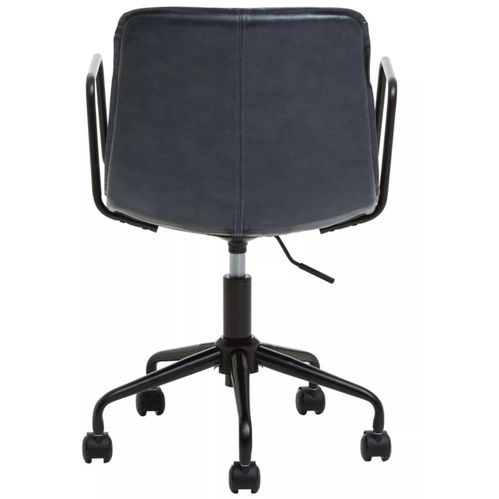 Premier Housewares Branson Grey Leather Swivel Office Chair Image 5