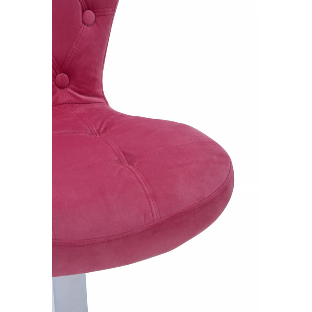 Premier Housewares Pink Velvet Buttoned Home Office Chair Image 6