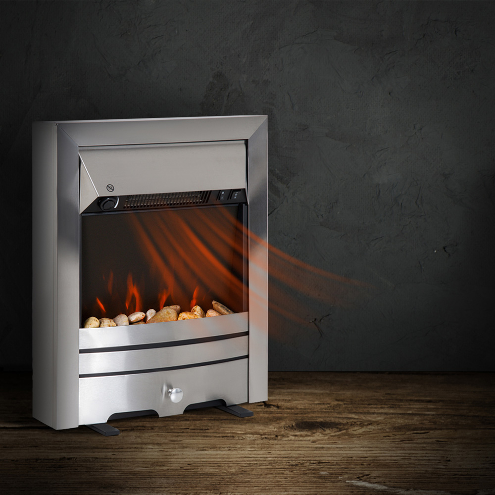 HOMCOM Ava Pebble Effect Electric Fireplace Heater Image 6