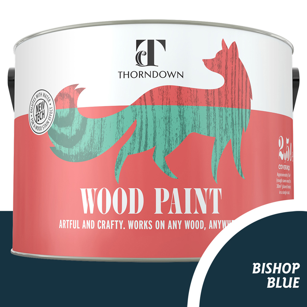 Thorndown Bishop Blue Satin Wood Paint 2.5L Image 3