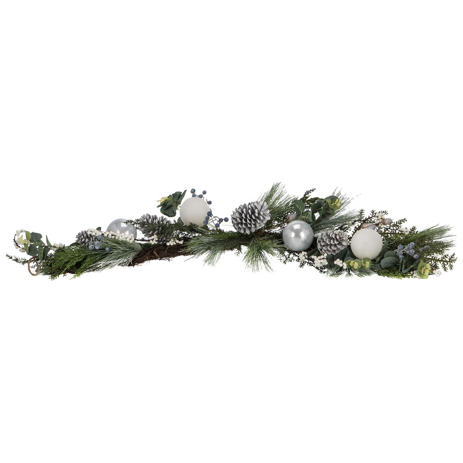 Deluxe Frosted Bauble Pinecone Garland Image 1