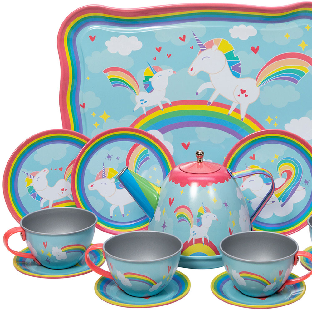Schylling Unicorn Tin Tea Set Image 2