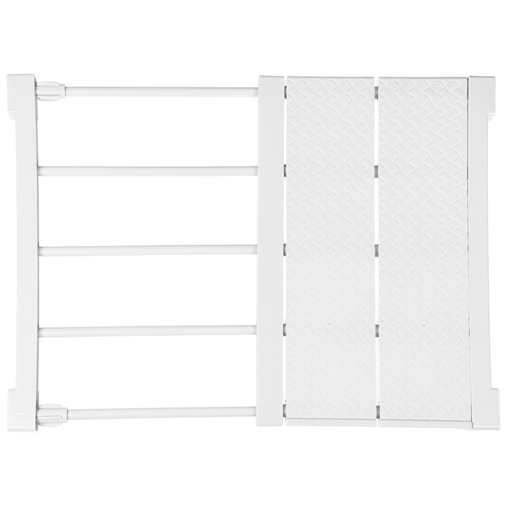 Living And Home CT0023 White Expandable Closet Shelf Divider With Rail 30-40cm Image 1
