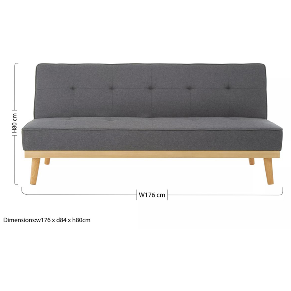 Interiors by Premier Stockholm Double Sleeper Grey Linen Sofa Bed Image 9