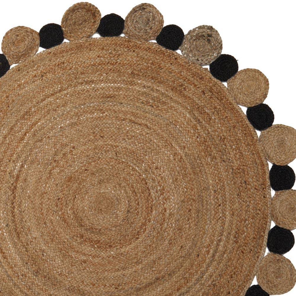 Premier Housewares Bosie Demir Large Natural and Black Jute Rug Image 3