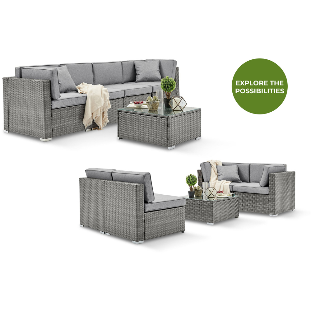 Windermere 4 Seater Grey Rattan Sofa Lounge Set Image 8
