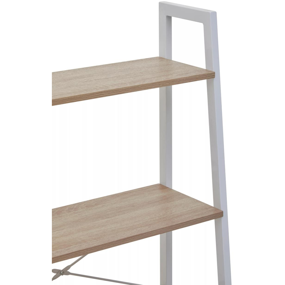 Premier Housewares Bradbury 4 Shelf Natural Oak Veneer Ladder Bookshelf Image 7