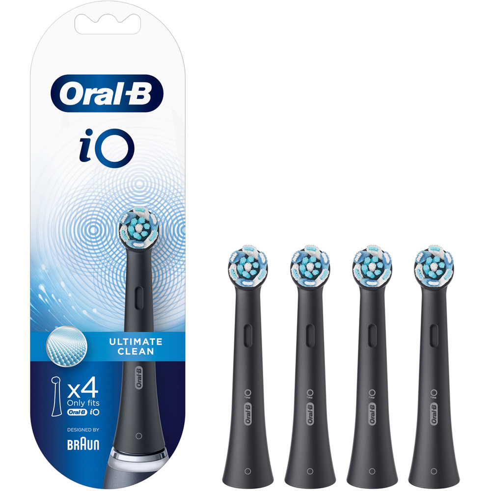 Oral-B iO Ultimate Clean Black Toothbrush Head 4 Pack Image 3